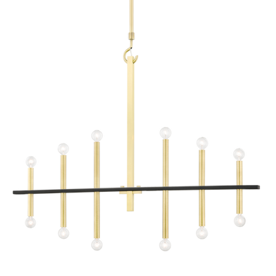 product image for colette 12 light chandelier by mitzi h296812 agb bk 1 85