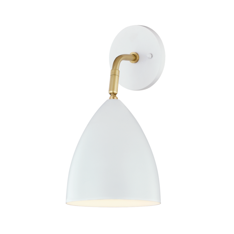 media image for gia 1 light wall sconce by mitzi h308101 agb wh 1 274