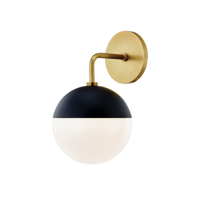 product image of renee 1 light wall sconce by mitzi h344101 agb bk 1 535