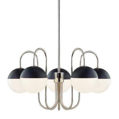product image for renee 5 light chandelier by mitzi h344805 agb bk 2 87