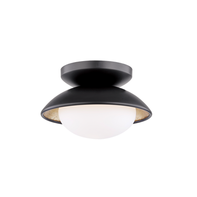 product image of cadence 1 light small semi flush by mitzi h368601s blk gl 1 524