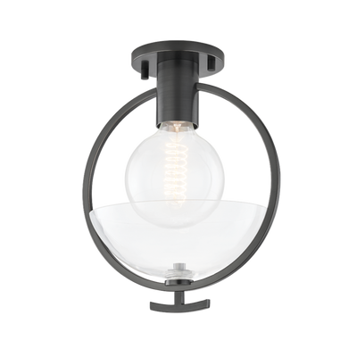 product image for ringo 1 light semi flush by mitzi h387601 agb 2 55