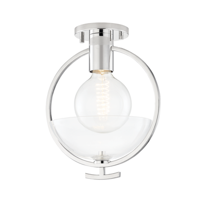 product image for ringo 1 light semi flush by mitzi h387601 agb 3 89