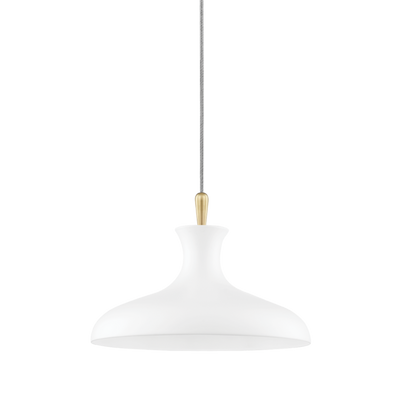 product image of cassidy 1 light small pendant by mitzi h421701s agb wh 1 583