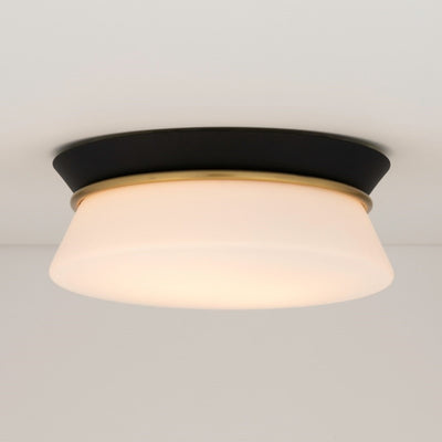 product image for cath 2 light flush mount by mitzi h425502 agb bk 7 62
