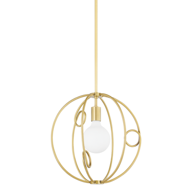 product image for alanis 1 light small pendant by mitzi h485701s agb 1 27