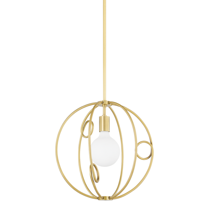 media image for alanis 1 light small pendant by mitzi h485701s agb 1 295