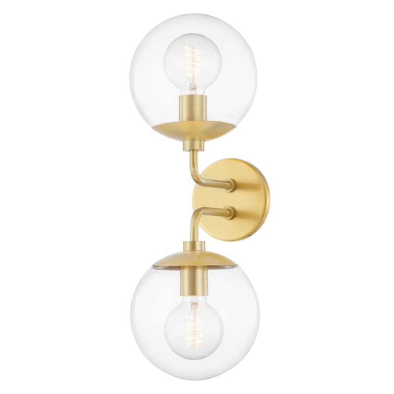 media image for meadow 2 light wall sconce by mitzi h503102 agb 1 21