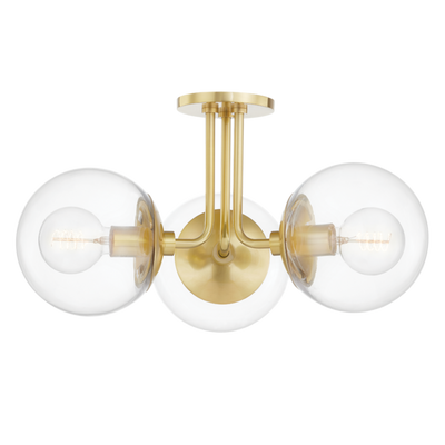 product image of meadow 3 light semi flush by mitzi h503603 agb 1 539