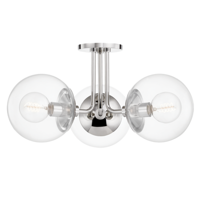 product image for meadow 3 light semi flush by mitzi h503603 agb 3 78