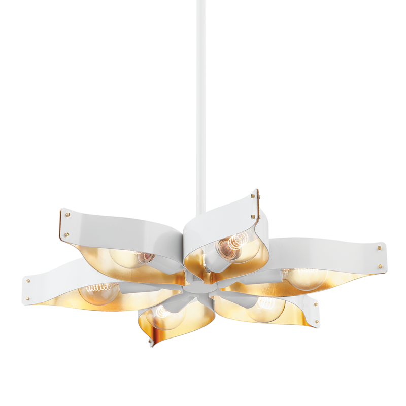 media image for nala 6 light chandelier by mitzi h658806 swh gl 1 213