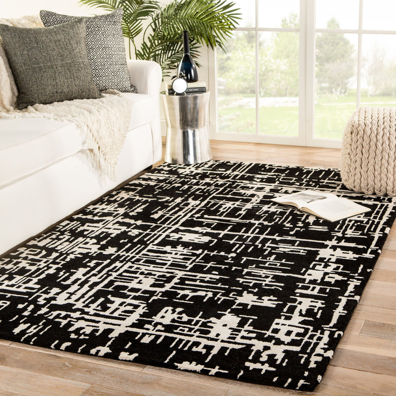 media image for cln16 pals handmade trellis black cream area rug design by jaipur 5 291