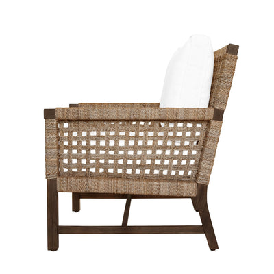 product image for Club Chair With Woven Seagrass Detail By Bd Studio Ii Harmon 3 4