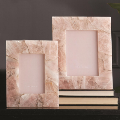 product image for set of 2 pink quartz photo frames in gift box includes 2 sizes design by tozai 3 71