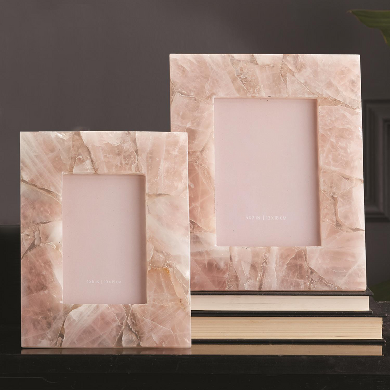 media image for set of 2 pink quartz photo frames in gift box includes 2 sizes design by tozai 3 293
