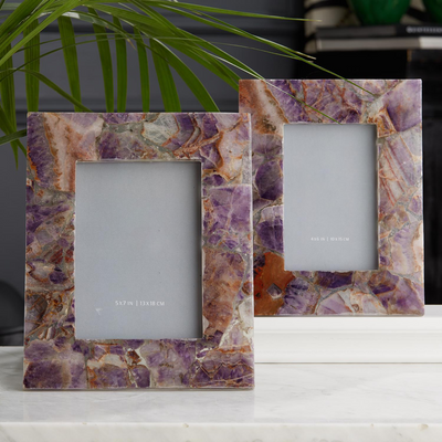 product image for set of 2 amethyst photo frames in gift box includes 2 sizes design by tozai 3 33