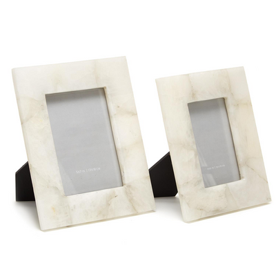product image for set of 2 white quartz photo frames design by tozai 2 7