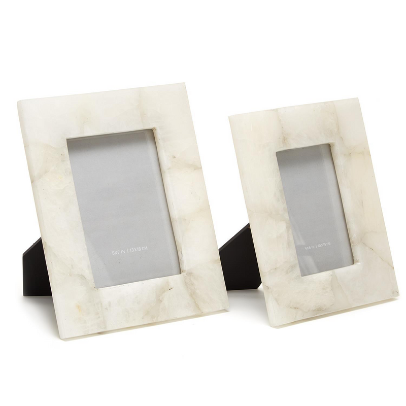 media image for set of 2 white quartz photo frames design by tozai 2 237