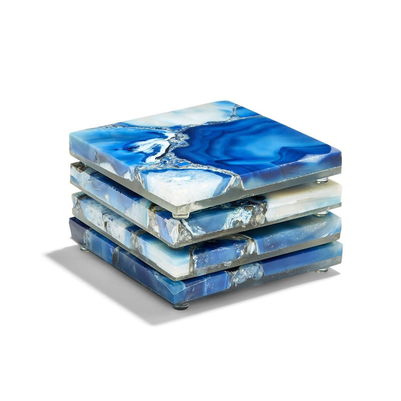media image for Blue Agate Coasters Set Of 4 By Tozai Hcm018 Bls4 1 211