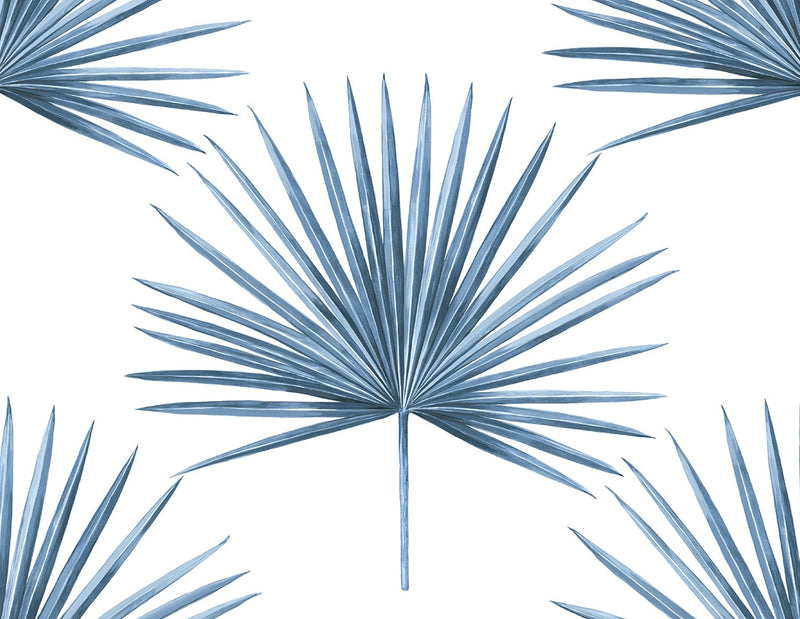 media image for Pacific Palm Peel & Stick Wallpaper in Coastal Blue 29