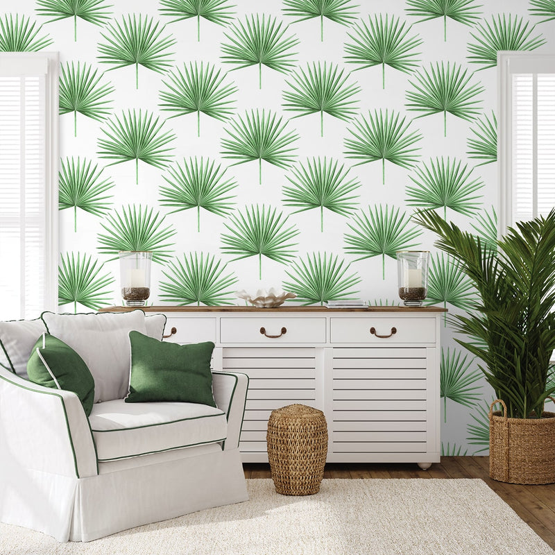 media image for Pacific Palm Peel & Stick Wallpaper in Greenery 222