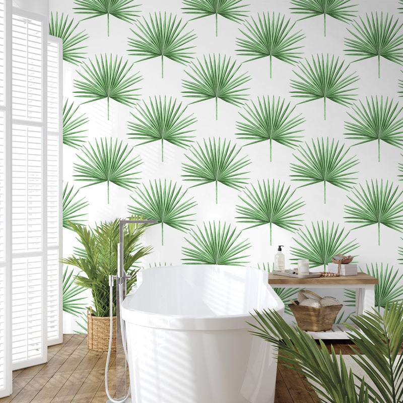 media image for Pacific Palm Peel & Stick Wallpaper in Greenery 299