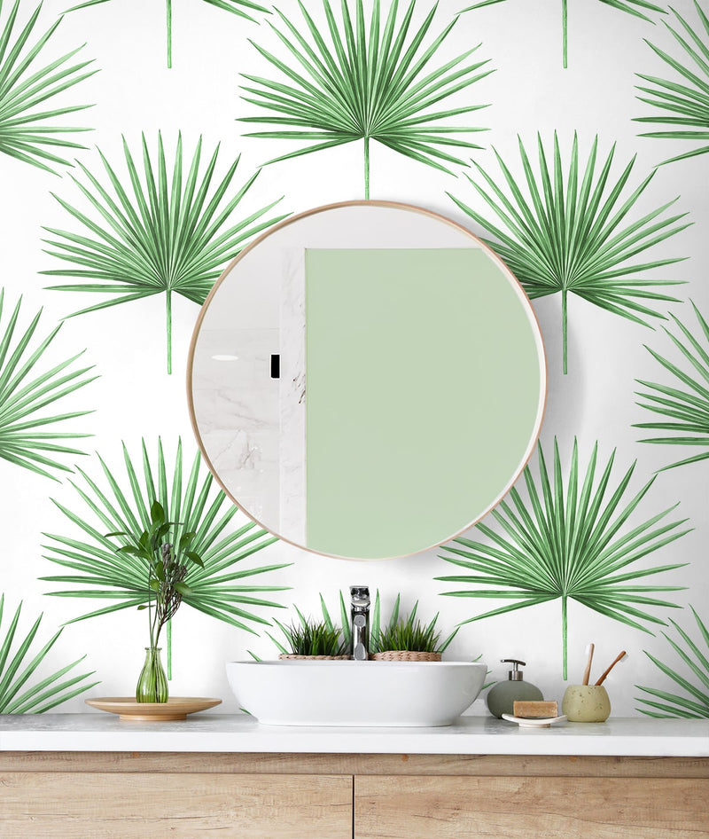 media image for Pacific Palm Peel & Stick Wallpaper in Greenery 22