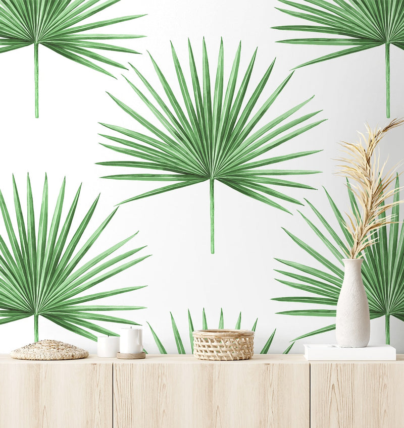 media image for Pacific Palm Peel & Stick Wallpaper in Greenery 232