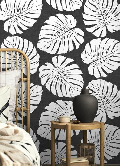 product image for Monstera Leaf Peel & Stick Wallpaper in Shadow 46