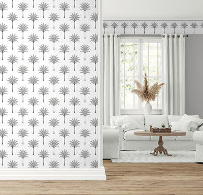 product image for Montgomery Palm Peel & Stick Wallpaper in Harbor Grey 70