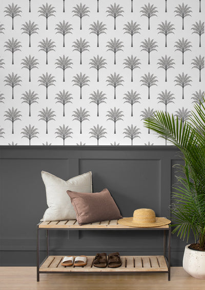 product image for Montgomery Palm Peel & Stick Wallpaper in Harbor Grey 20