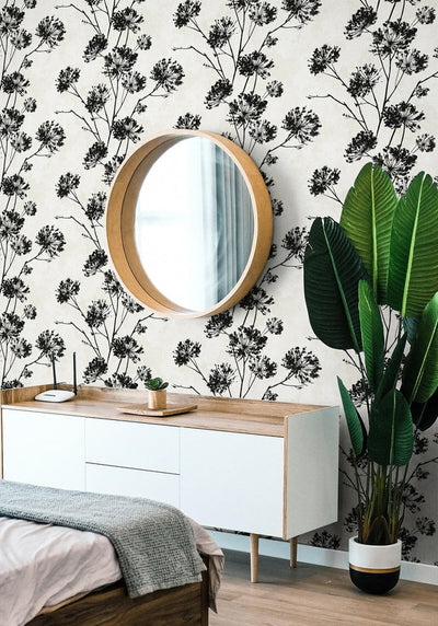 product image for Dandelion Floral Peel & Stick Wallpaper in Ebony 4