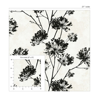 product image for Dandelion Floral Peel & Stick Wallpaper in Ebony 16
