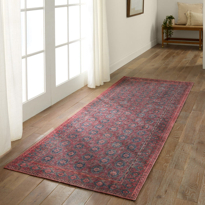 media image for kalinar damask dark red blue area rug by jaipur living rug154703 4 21