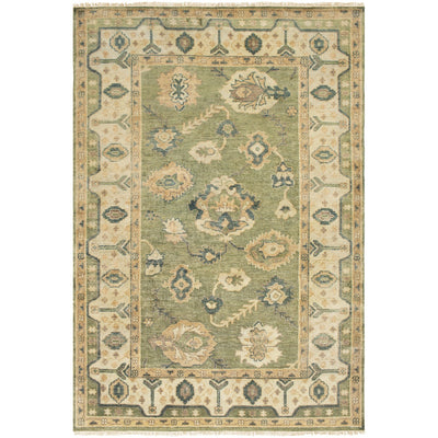 product image of Hillcrest HIL-9017 Hand Knotted Rug in Dark Green & Bright Yellow by Surya 549