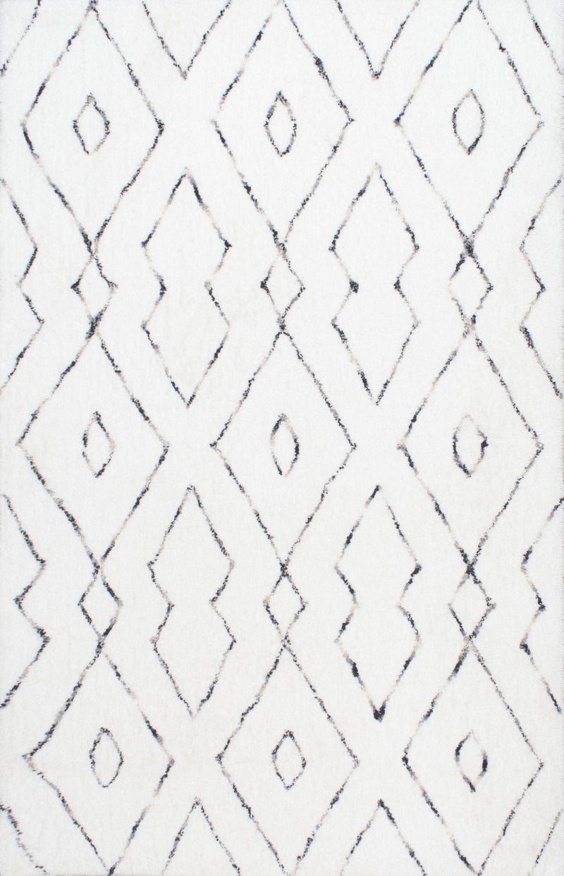 media image for Hand Tufted Beaulah Shaggy Rug in White design by NuLoom 212