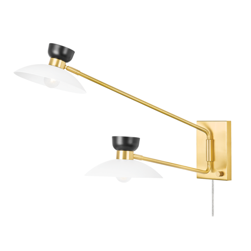 media image for Whitley 2 Light Wall Sconce Plug In 1 268
