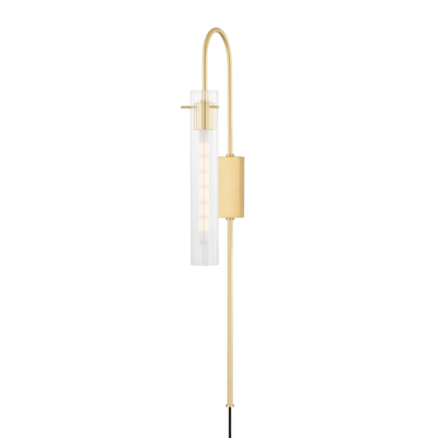 product image of nettie 1 light wall sconce with plug by mitzi hl527201 agb 1 598