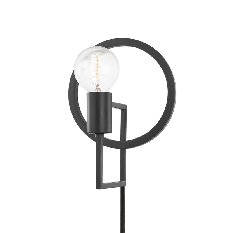 media image for tory 1 light portable wall sconce by mitzi hl637201 agb 2 215