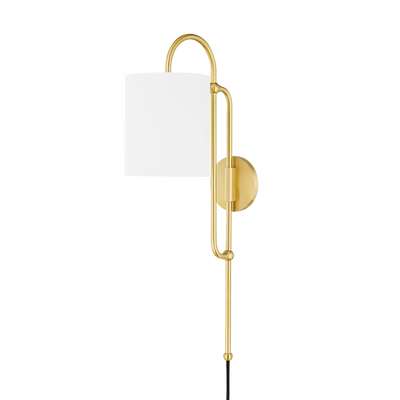 product image of caroline 1 light portable wall sconce by mitzi hl641201 agb 1 570