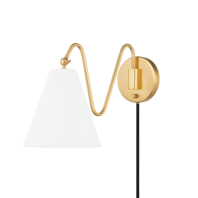 product image for onda 1 light portable wall sconce by mitzi hl699101 agb 1 0