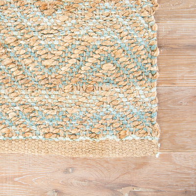 product image for reap chevron rug in candied ginger frosty green design by jaipur 4 13