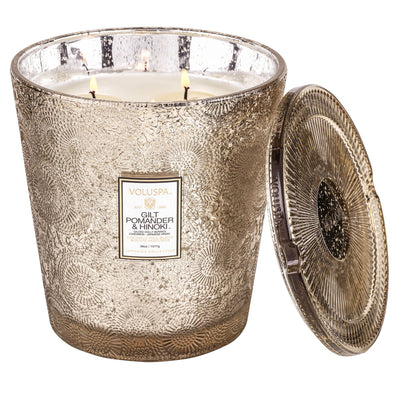 product image of gilt pomander hinoki 3 wick hearth candle 1 550