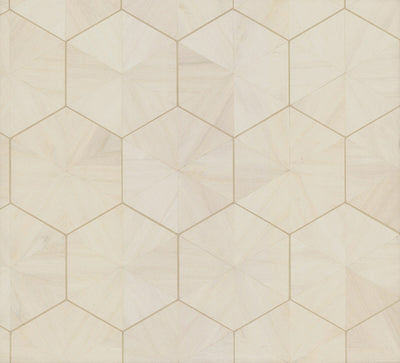 product image for Hexagram Wood Veneer Wallpaper in Ivory 58