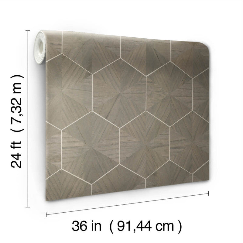 media image for Hexagram Wood Veneer Wallpaper in Caper 270