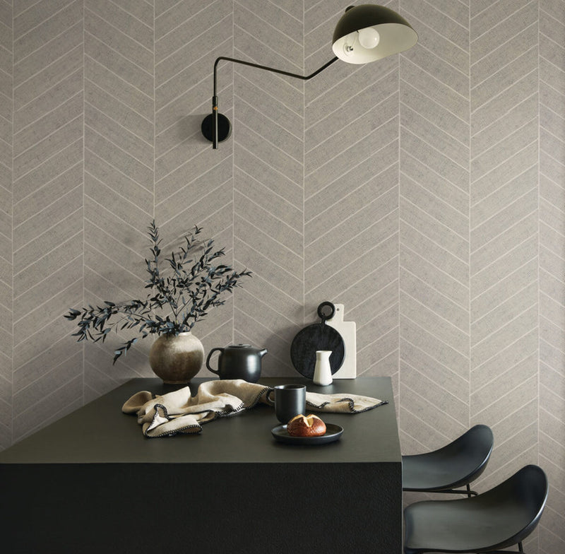 media image for Atelier Herringbone Wallpaper in Linen 290