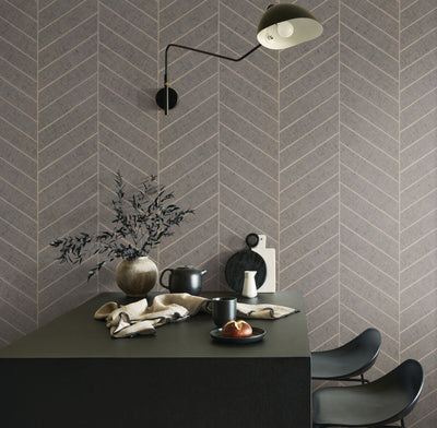 product image for Atelier Herringbone Wallpaper in Natural Grey 58