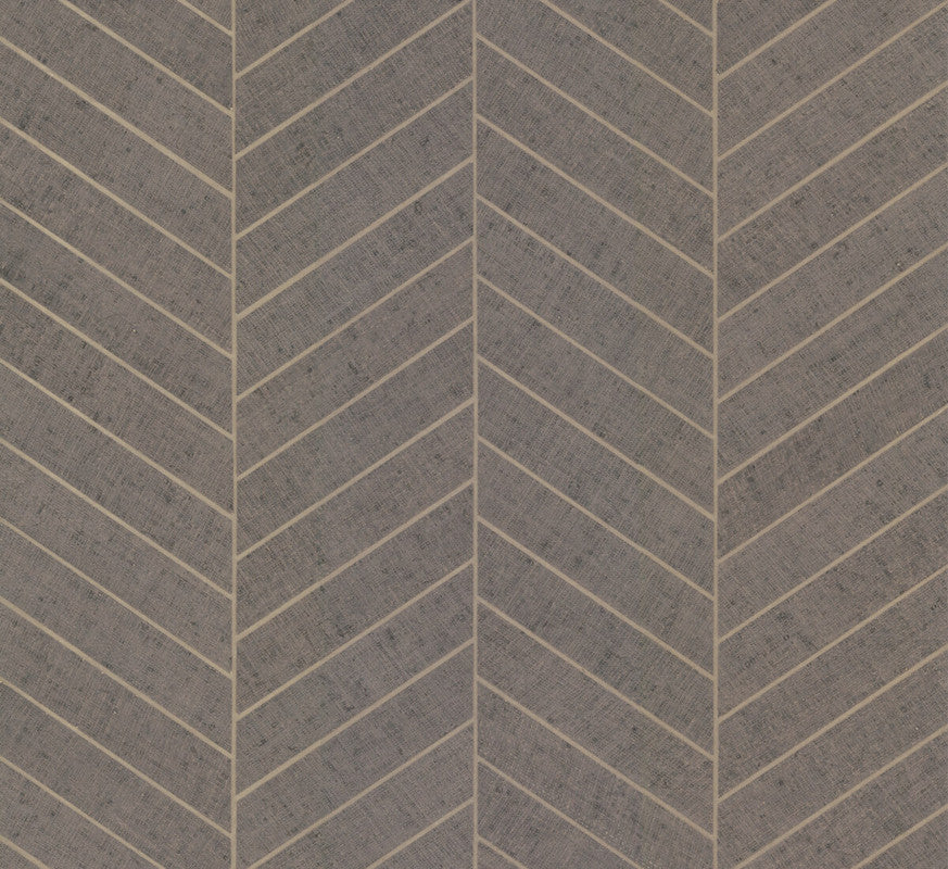 Shop Atelier Herringbone Grasscloth Wallpaper in Natural Grey Burke Decor