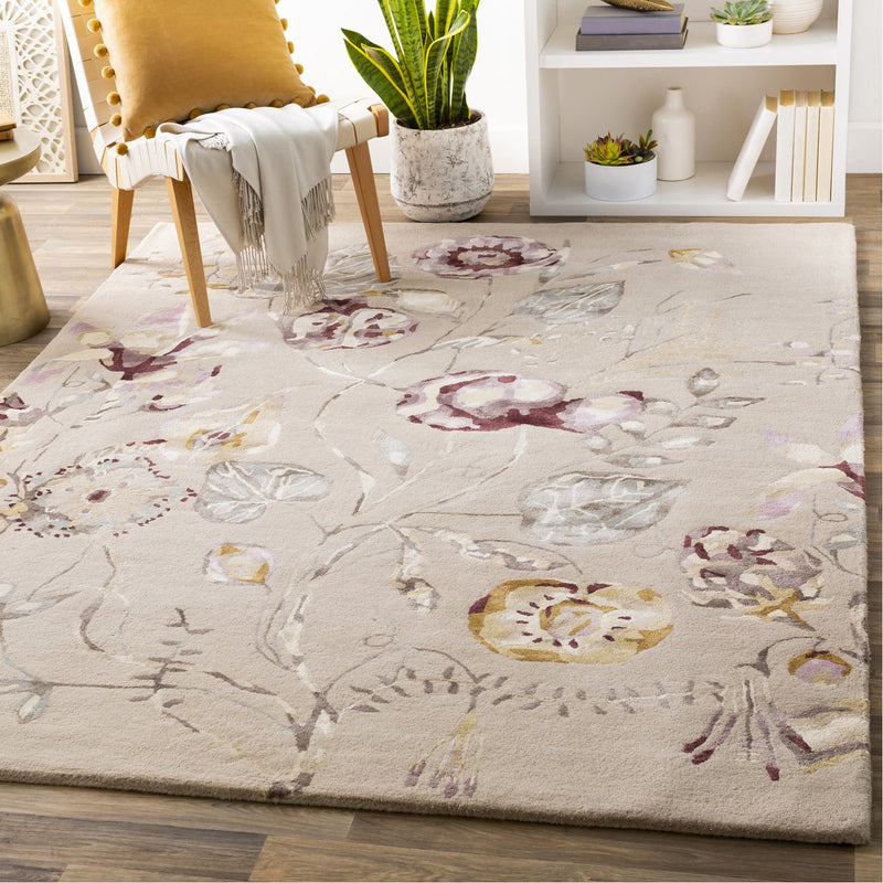 media image for Harlequin HQL-8041 Hand Tufted Rug in Camel & Dark Purple by Surya 295