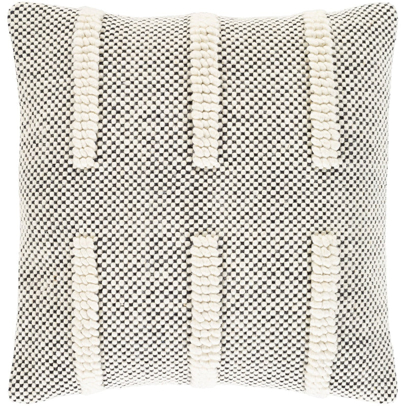 media image for Harlow HRW-001 Hand Woven Pillow in Beige & Black by Surya 212